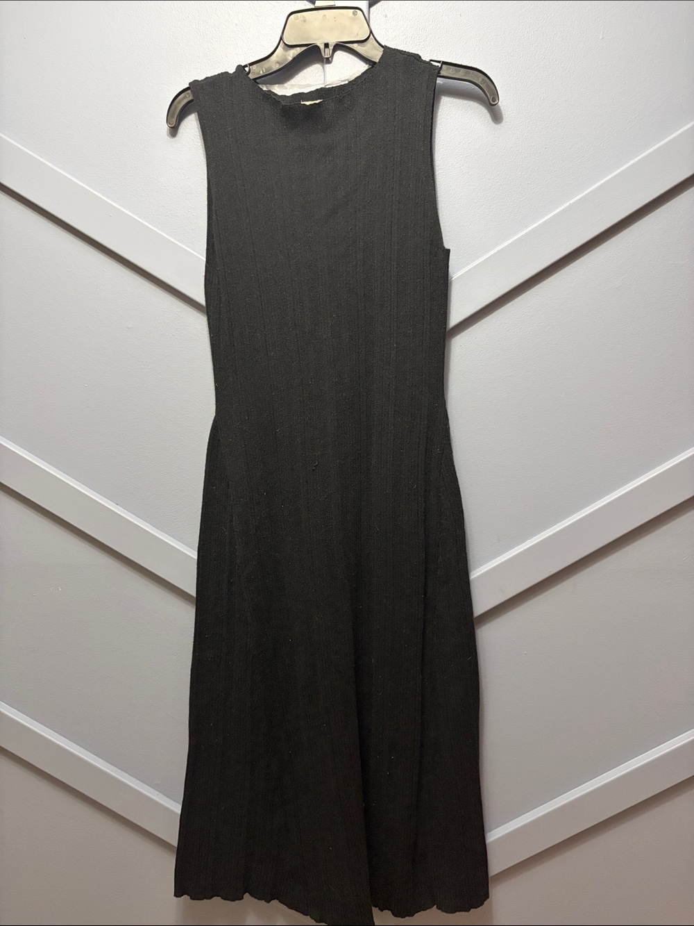 a new day Black Sleeveless Ribbed Midi Dress